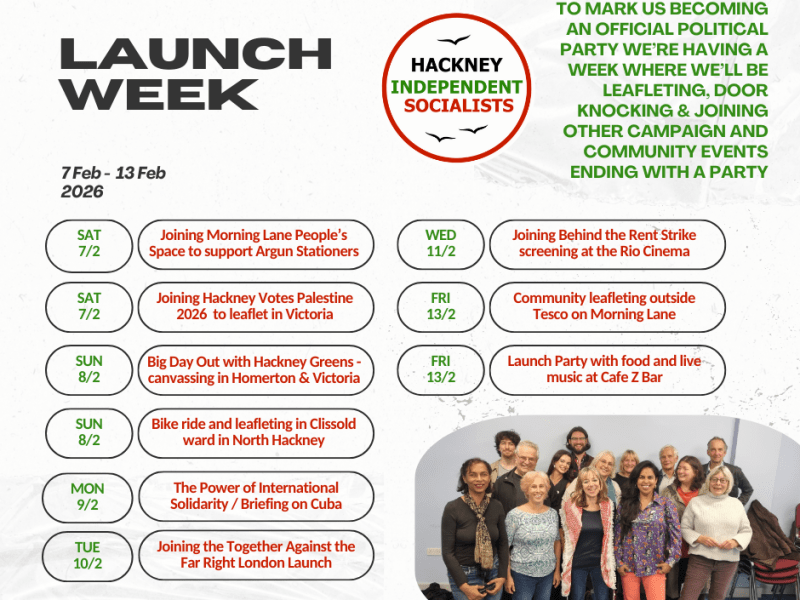 Hackney Independent Socialists Launch&nbsp;week